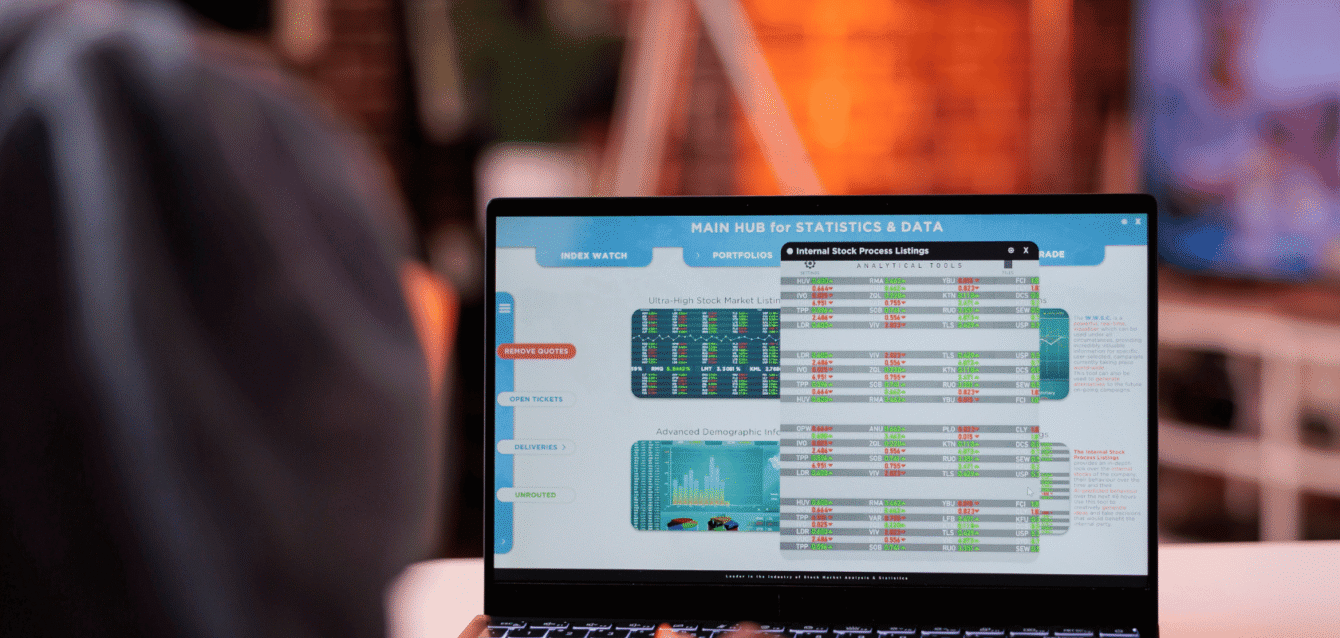 A data analyst reviewing predictive booking trends on a laptop screen, representing WaveBNB’s AI-powered booking predictions for Airbnb revenue optimization Laptop screen showing data analytics and booking predictions for Airbnb